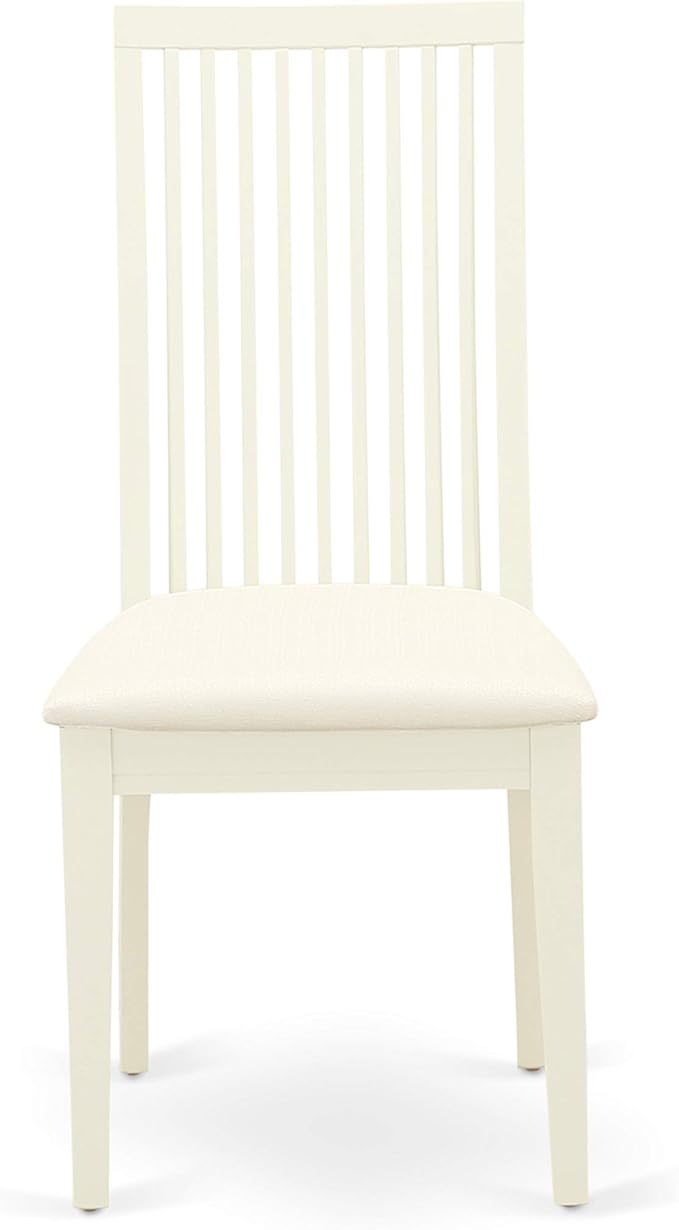 East West Furniture LGIP5-LWH-C 5 Piece Dinette Set for 4 Includes a Rectangle Dining Table with Butterfly Leaf and 4 Linen Fabric Dining Room Chairs, 42x84 Inch, Linen White