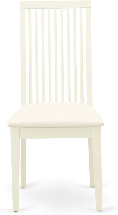 East West Furniture CAIP7-LWH-C 7 Piece Kitchen Table & Chairs Set Consist of a Rectangle Dining Room Table and 6 Linen Fabric Upholstered Dining Chairs, 36x60 Inch, Linen White