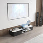 POVISON Modern TV Stand for Projector, Sintered Stone Entertainment Center with Storage for Living Room Bedroom, 55 inch TV Stand, Solid Wood TV Stand