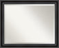 Amanti Art Black Bathroom Mirror for Over Sink, 26x32 Grand Black Narrow Rectangle Vanity Mirror, Large Casual Frame, Hangs Horizonally and Vertically, Bathroom Wall Decor, Beveled Edge