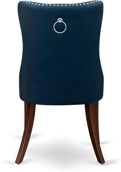 East West Furniture DODA7-MAH-29 7 Piece Dining Table Set Includes a Rectangle Kitchen Table with Butterfly Leaf and 6 Polyester Fabric Padded Chairs, 42x78 Inch, Mahogany
