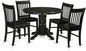 East West Furniture SHNO5-BLK-W 5 Piece Dining Set Includes a Round Dining Room Table with Pedestal and 4 Wood Seat Chairs, 42x42 Inch, Black