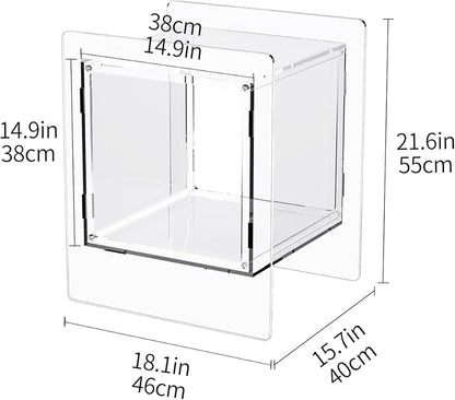 Acrylic Nightstand Colorful Bedside Table with Open Storage Shelf,Clear Side Table for Living Room (1, Clear)