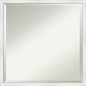 Amanti Art White Bathroom Mirror for Over Sink, 21x21 Breeze Distressed White Square Vanity Mirror, Medium Country Rustic Wood Frame, Hangs Horizonally and Vertically, Bathroom Wall Decor, Beveled