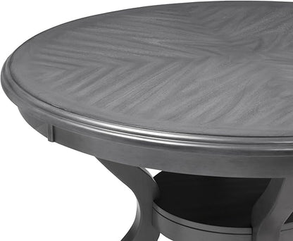 New Classic Furniture Cori 5-Piece Round Dining Set with 1 Table and 4 Chairs, Gray