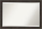 Amanti Art Brown Wall Mirror 28x40 Shipwreck Greywash Narrow Rectangle Bathroom Mirror for Wall Decor Living Room, Large Traditional Frame, Hangs Horizonally and Vertically, Bathroom Decor, Beveled