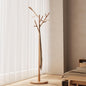 Coat Rack,Solid Wood Coat Rack Freestanding with 12 Hooks,Coat tree freestanding 3 Adjustable Heights for coat, Hats, Handbags，Coat Stand for Entryway,Bedroom (Natural)