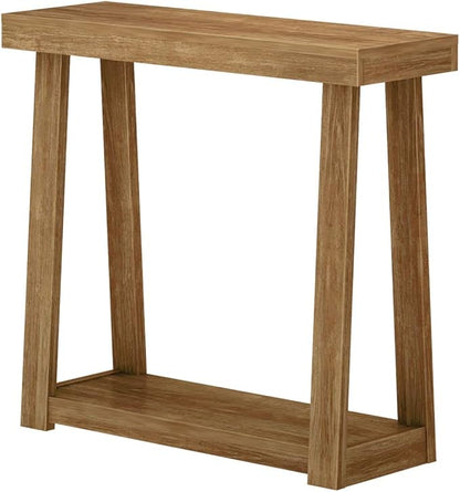 Plank+Beam Solid Wood Console Table with Storage, 36 Inch, Sofa Table with Shelf, Narrow Entryway Table for Hallway, Behind The Couch, Living Room, Foyer, Easy Assembly, Pecan