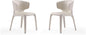 Manhattan Comfort Conrad Mid Century Modern Dining Chairs Woven Tweed Upholstered Kitchen Furniture with Contoured Back, Foam Padding & Metal Legs, Set of 2, Cream