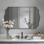 24x40 Black Mirror, Asymmetrical Vanity Mirror, Irregular Wall Mirror for Bathroom, Modern Mirror Wall Mounted Metal Framed for Bathroom, Bedroom, Living Room, Mantel