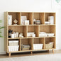 IOTXY Open Cube Low Bookcase - 3-Tier Freestanding Storage Display Cabinet Organizer with Legs for Home Office, 11-Cubes Open Shelf Short Bookshelf, Oak