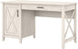 Bush Furniture Key West Computer Desk with Storage, Farmhouse PC Table for Home Office in Linen White Oak, 54W x 24D