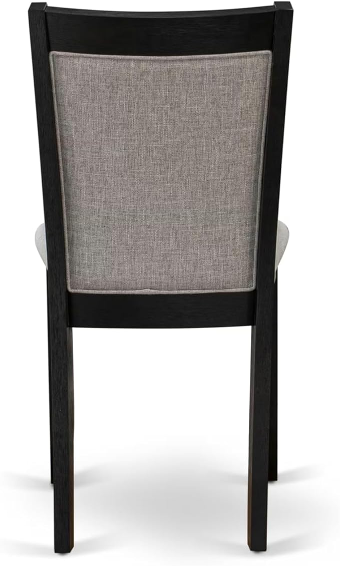 East West Furniture V697MZ606-5 5 Piece Dining Table Set for 4 Includes a Rectangle Kitchen Table with V-Legs and 4 Shitake Linen Fabric Parson Dining Chairs, 40x72 Inch, Multi-Color