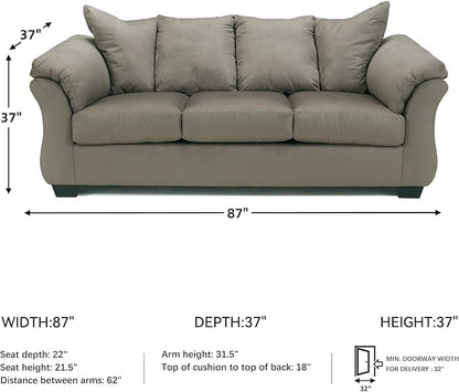 Signature Design by Ashley Darcy Casual Plush Sofa, Grayish Brown