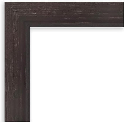 Amanti Art Brown Wall Mirror 26x22 Sloped Espresso Rectangle Bathroom Mirror for Wall Decor Living Room, Small Modern Contemporary Frame, Hangs Horizonally and Vertically, Bathroom Decor, Beveled Edge