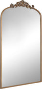 Kate and Laurel Arendahl Glam Arched Tall Panel Mirror; 24 x 42; Gold; Traditional Baroque Large Body Wall Mirror with Ornate Garland Inspired Crown