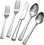 KINGSTONE Forged Silverware Set, 20 Piece Flatware Set for 4, 18/10 Stainless Steel Silverware Matte Satin Finish Dishwasher Safe