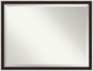 Amanti Art Wall Mirror 33x43 Maya Espresso Silver Rectangle Bathroom Mirror for Wall Decor Living Room, X-Large Modern Frame, Hangs Horizonally and Vertically, Bathroom Decor, Beveled Edge