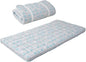 EMOOR Japanese Padded Futon Mattress Machi Twin Triangle-Gray (Shinsengumi Makoto), Gusset Foldable Storable Elastic Bands Floor Sleeping Guest Bed Tatami Mat