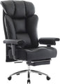 Efomao Ergonomic Office Chair 450LBS with Foot Rest, High Back PU Leather Executive Office Chair with Adjustable Armrests, Lumbar Support for Home or Work, Computer Chair, Black