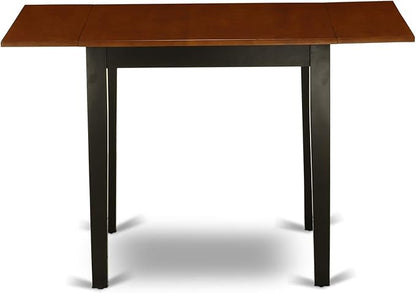 East West Furniture NDAN5-BCH-W 5 Piece Kitchen Table Set for 4 Includes a Rectangle Dining Room Table with Dropleaf and 4 Dining Chairs, 30x48 Inch, Black & Cherry