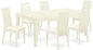 East West Furniture LGIP7-LWH-C 7 Piece Dinette Set Consist of a Rectangle Dining Room Table with Butterfly Leaf and 6 Linen Fabric Upholstered Dining Chairs, 42x84 Inch, Linen White