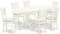 East West Furniture VAVA7-LWH-C 7 Piece Modern Dining Table Set Consist of an Oval Wooden Table with Butterfly Leaf and 6 Linen Fabric Upholstered Dining Chairs, 40x76 Inch, Linen White
