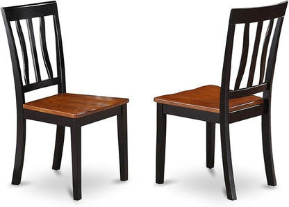 East West Furniture MZAN3-BCH-W 3 Piece Dining Table Set for Small Spaces Contains a Rectangle Dining Room Table with Dropleaf and 2 Wood Seat Chairs, 36x54 Inch, Black & Cherry