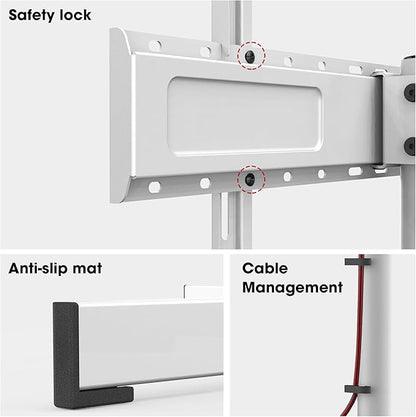 Modern Minimalist Swivel Floor TV Stand for 32-65 Inch TVs up to 88lbs, 12 Levels Height Adjustable with Tilt, Space Saving TV Mount Stand for Living Room/Bedroom, Iron Base, MAX VESA 600x400mm