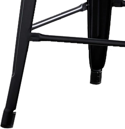 AC Pacific Modern 24” Metal Barstool Set of 2 – Country Rustic Style with Low Back, Lightweight & Sturdy Build, Easy Assembly, Matte Black