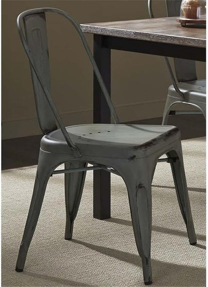 Liberty Furniture Industries Vintage Series Bow Back Side Chair - Green, W21 x D21 x H34, Metal