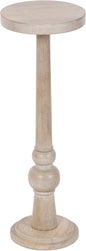 Kate and Laurel Wegner Coastal Wooden Round Drink Table, 8 x 23, Whitewash, Elegant and Durable Pedestal Table for Use as Small Drink Table, Plant Stand, or Decorative Item Display