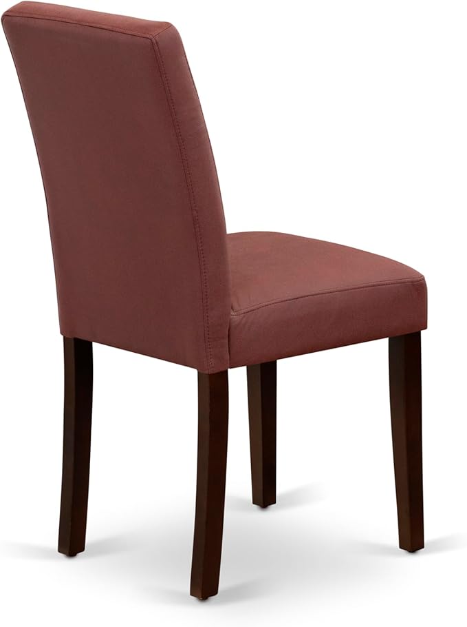 East West Furniture DOAS5-MAH-26 5 Piece Dining Room Table Set Includes A Kitchen Table and 4 Burgundy Polyester Fabric Padded Chairs, Mahogany