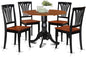 East West Furniture DLAV5-BCH-W 5 Piece Dinette Set for 4 Includes a Round Dining Room Table with Dropleaf and 4 Dining Chairs, 42x42 Inch, Buttermilk & Cherry