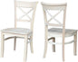 IC International Concepts Set of 2 35.8" H Charlotte X-Back Dining Solid Parawood, Stylish and Comfortable Chairs, 18.5''W Seat, Paint or Stain in Any Color to Match Your Decor, Unfinished