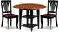 East West Furniture SUAV3-BCH-LC 3 Piece Dining Table Set Contains a Round Dining Room Table with Dropleaf & Shelves and 2 Faux Leather Upholstered Chairs, 42x42 Inch, Black & Cherry