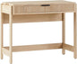 WALKER EDISON Transitional Style Furniture, Reeded Detail, Lift-Top Desk with Drawer and Storage Cubby, Sitting to Standing Desk, Soft Self-Close Desktop, 38”W x 16.75”D x 30”H, Coastal Oak