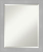 Amanti Art Silver Bathroom Mirror for Over Sink, 23x19 Vista Brushed Nickel Narrow Rectangle Vanity Mirror, Small Casual Frame, Hangs Horizonally and Vertically, Bathroom Wall Decor, Beveled Edge