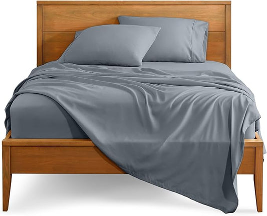 Bare Home Full Sheet Set - 1800 Ultra-Soft Microfiber Full Bed Sheets - Double Brushed - Deep Pockets - Easy Fit - 4 Piece Set - Bed Sheets (Full, Steel Blue)