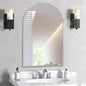 24" x 32" Silver Arched Mirror, Arch Wall Mirror, Metal Frame Black Bathroom Mirror, Arched Top Bathroom Vanity Mirror for Living Room, Bedroom, Entryway, Tempered Glass, Shatter Proof