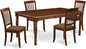 East West Furniture DODA5-MAH-C 5 Piece Dinette Set Includes a Rectangle Dining Room Table with Butterfly Leaf and 4 Linen Fabric Upholstered Dining Chairs, 42x78 Inch, Mahogany