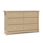 Storkcraft Crescent 6 Drawer Double Dresser (Driftwood) – GREENGUARD Gold Certified, Nursery Dresser for Kids Bedroom
