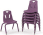 Berries Jonti-Craft 8118JC6004 Stacking Chairs with Powder-Coated Legs, 8" Height, Purple, Pack of 6