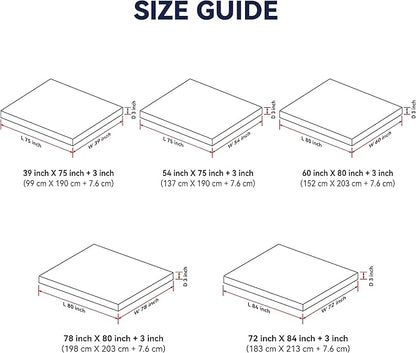 3 Inch White Goose Feather Mattress Topper,King Feather Bed Topper,Mattress Cover with Straps,Ultra Soft Pillowtop,100% Organic Cotton Fabric(78”x80”)