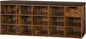 DINZI LVJ Shoe Bench, Entryway Storage Bench with Drawer and 14 Cubbies, Long Cubby Shoe Rack with Adjustable Shelves, Shoe Organizer for Living Room, Bedroom, Mudroom, Garage, Rustic Brown