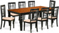 East West Furniture LGNI9-BCH-C 9 Piece Dining Table Set Includes a Rectangle Wooden Table with Butterfly Leaf and 8 Linen Fabric Dining Room Chairs, 42x84 Inch, Black & Cherry