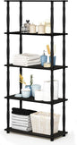 Furinno Turn-N-Tube 5-Tier Multipurpose Shelf / Display Rack / Storage Shelf / Bookshelf, Classic Tubes, Espresso/Black