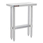 DuraSteel 30x12 Narrow Stainless Steel Table - NSF Small Food Prep Worktable - Counter Height Metal Side Station with Under Shelf - For Laundry Room, Kitchen, Outdoor Grill, Small Spaces