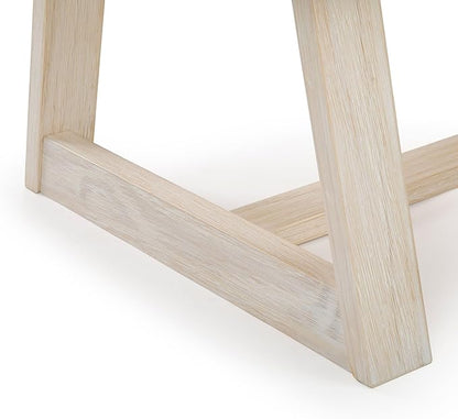 Plank+Beam Classic Rectangular Coffee Table, 40 Inch Farmhouse Coffee Table, Mini Center Tables for Small Spaces, Small Living Space Tea Table, White Sand Wirebrush