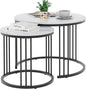 Garden 4 you Coffee Table Faux Marble Nesting Table for Small Place 2 Sets Modern Furniture Living Room Sets End Side Table Night Stand for Bed Room Dining Room (Black & White)